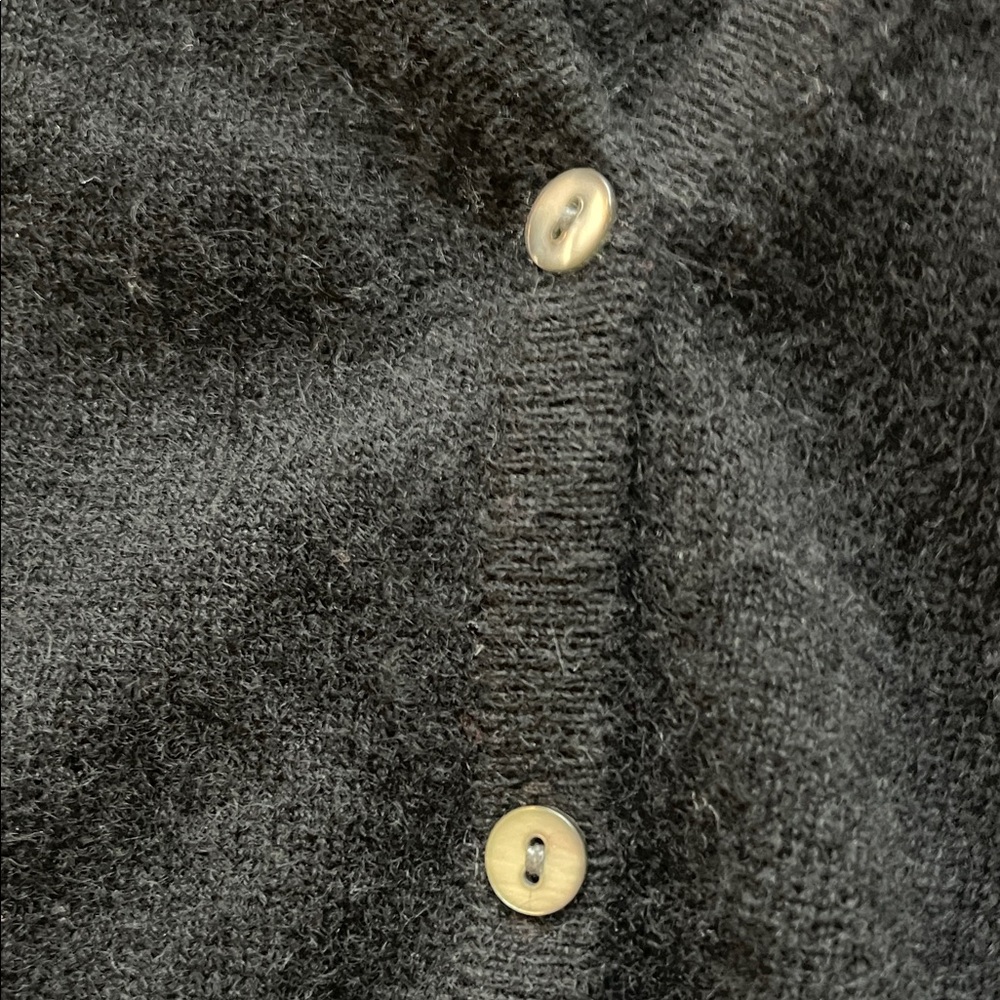 Cashmere Black V-Neck Button Cardigan - Picture 4 of 4